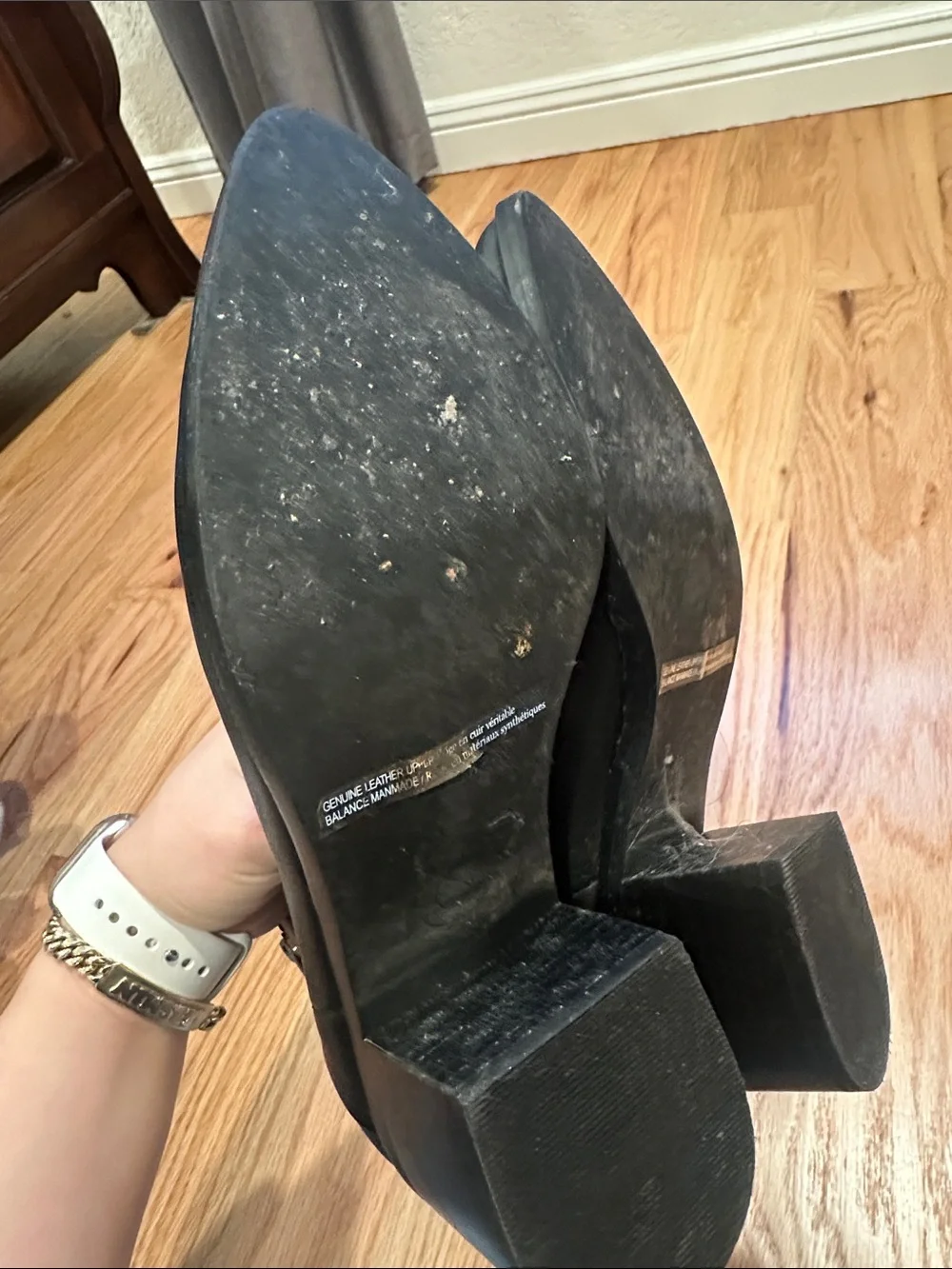 Treasure & Bond Black Pointed Toe Ankle Booties with Block Heel